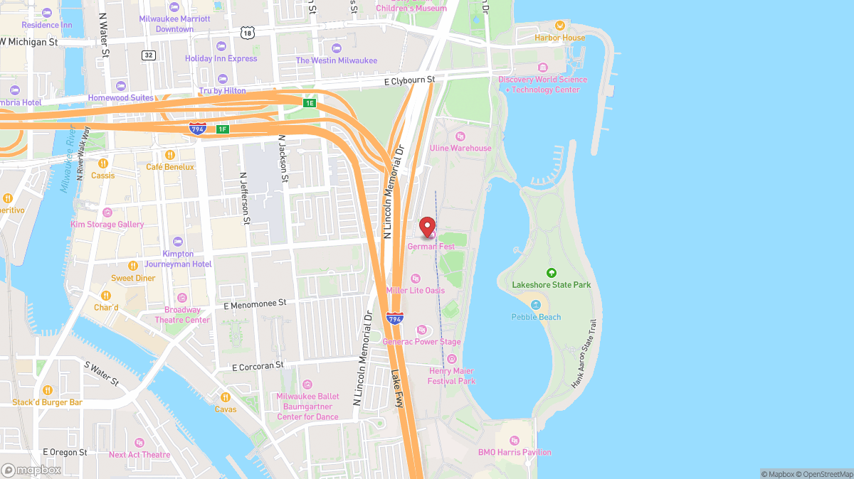 Map of Henry Maier Festival Park in Milwaukee, WI