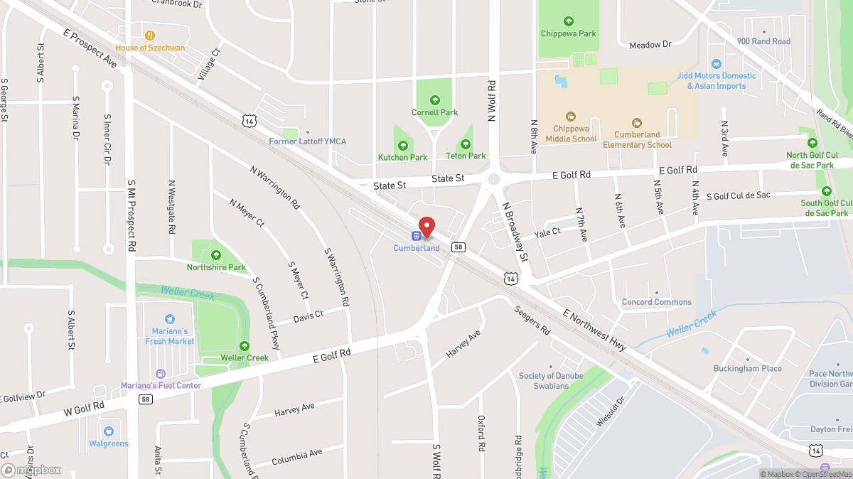 Map of Metra - Cumberland in Des Plaines, IL