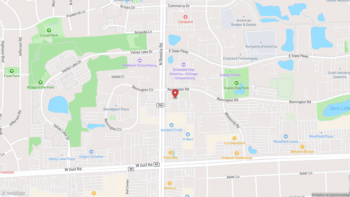 Map of Golf Rose Animal Hospital in Schaumburg, IL