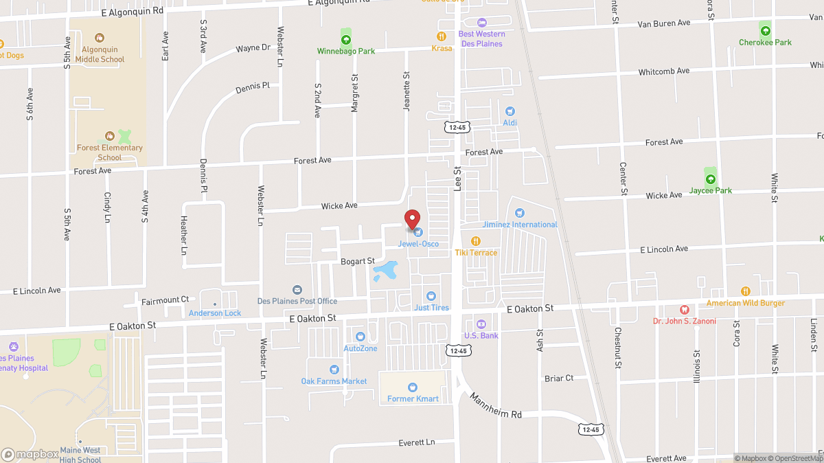 Map of Jewel-Osco in Des Plaines, IL