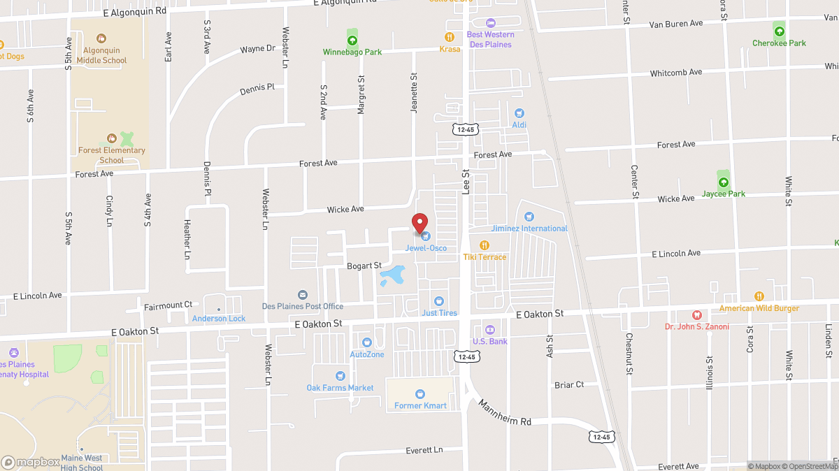 Map of Jewel-Osco in Des Plaines, IL