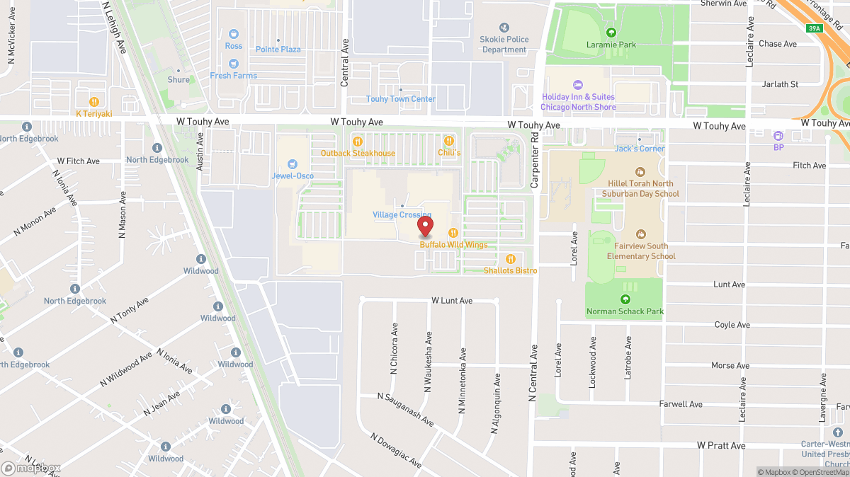 Map of AMC Village Crossing 18 in Skokie, IL
